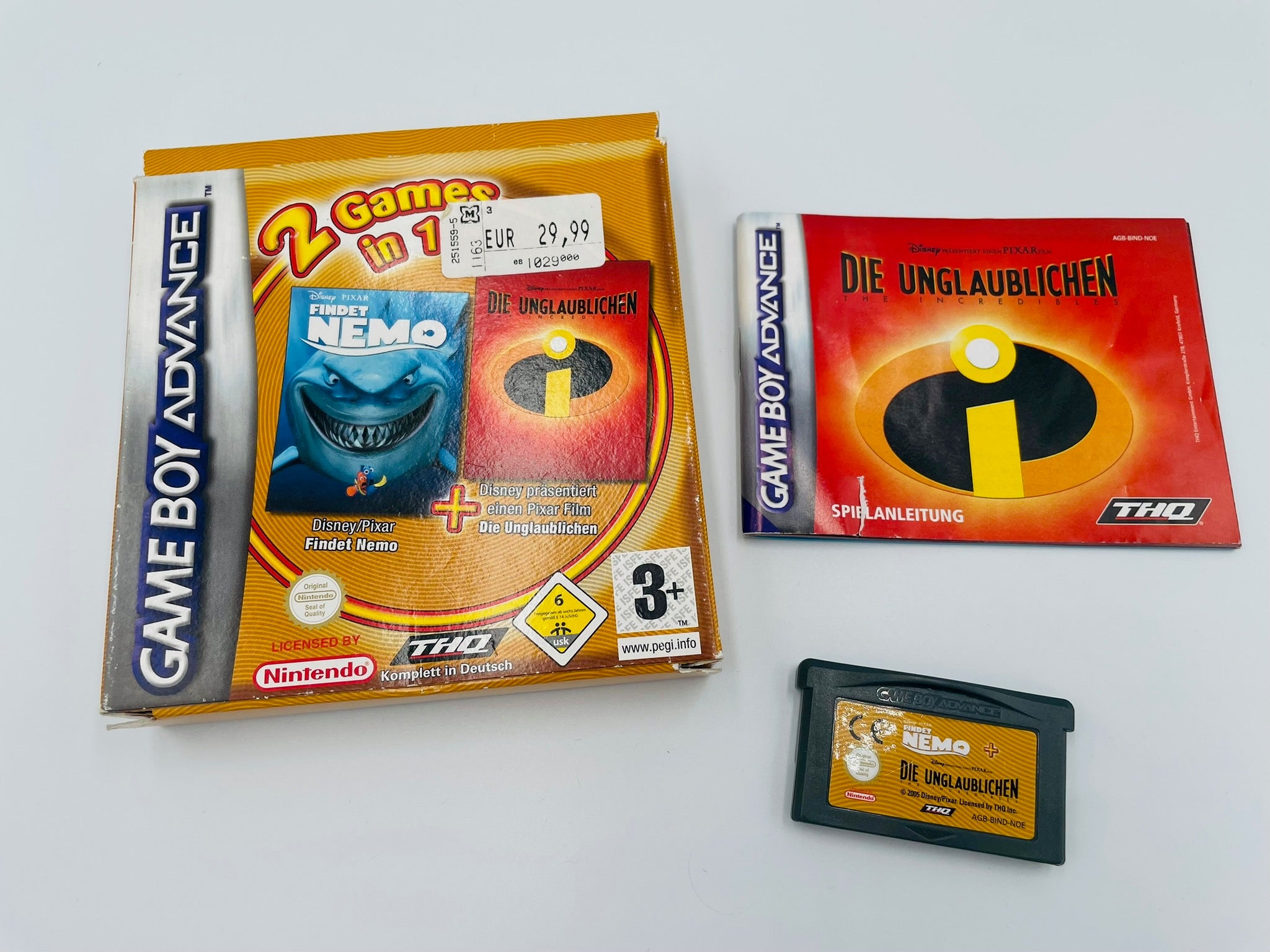 GBA | 2 Games in 1 Findet Nemo + Die Unglaublichen OVP | Deutsch