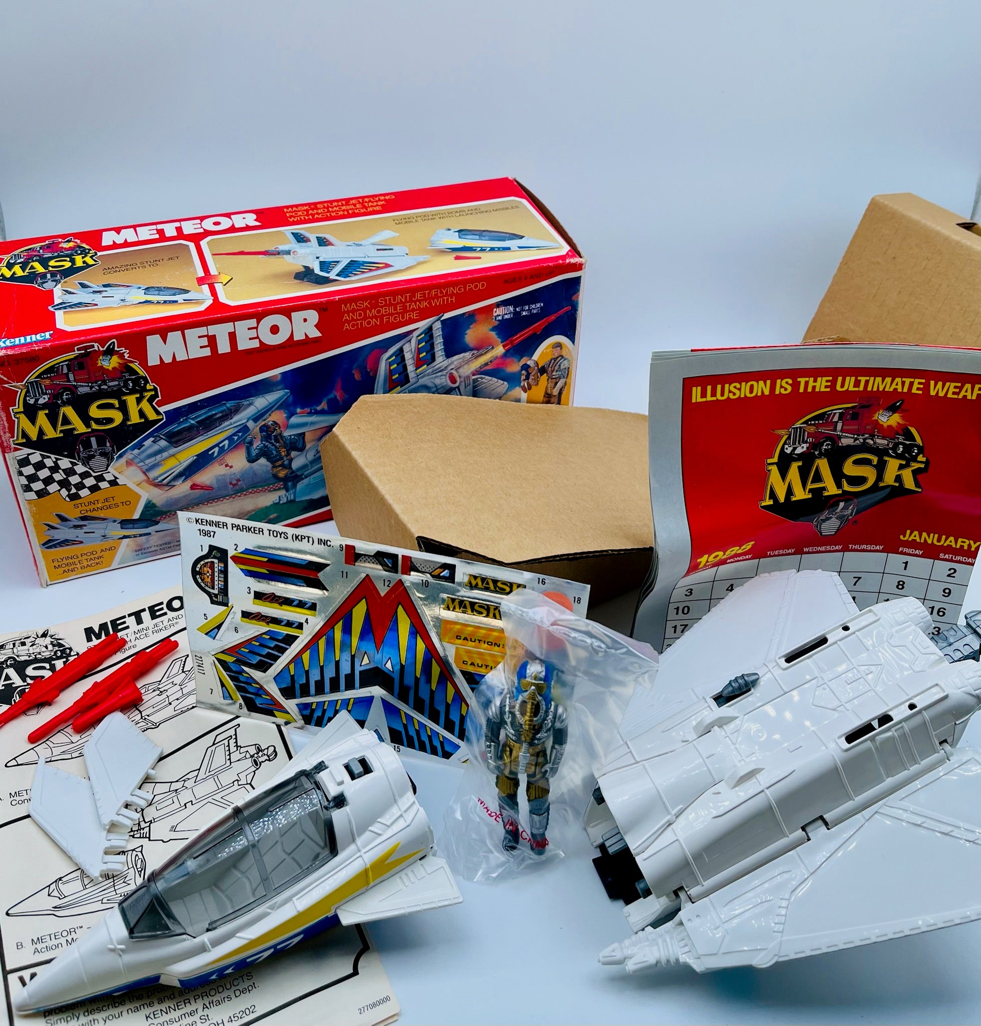 M.A.S.K. Meteor Stunt Jet Flying Pod Mobile Tank Kenner OVP