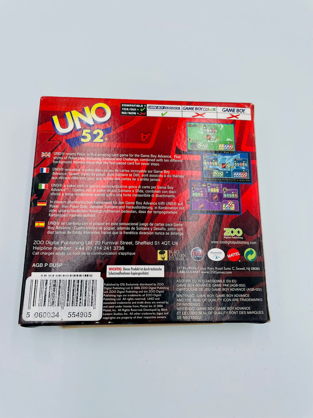 Game Boy Advance | UNO 52 | CIB