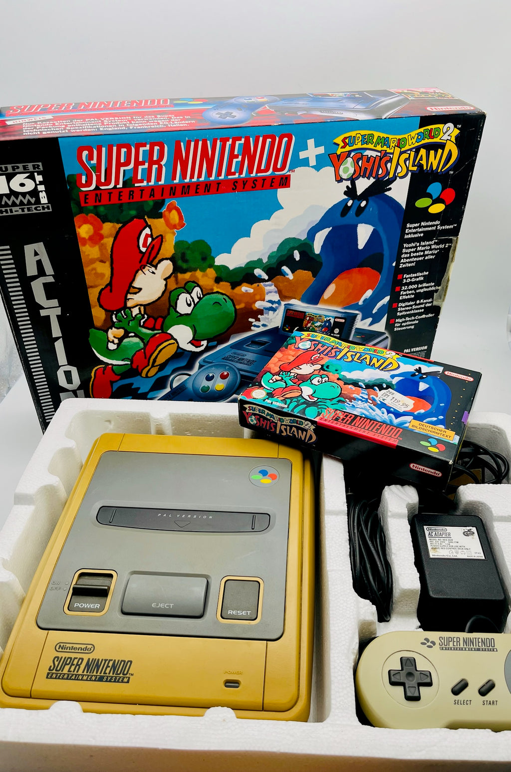 SNES | Konsole Set + Yoshi's Island CIB | OVP | Zweite Wahl