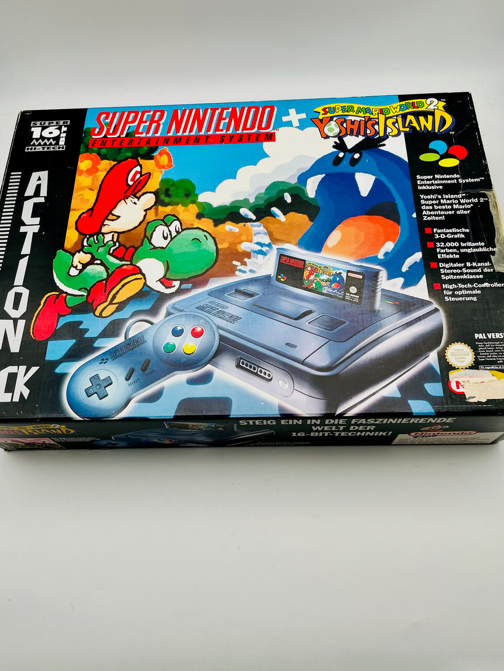 SNES | Konsole Set + Yoshi's Island CIB | OVP | Zweite Wahl