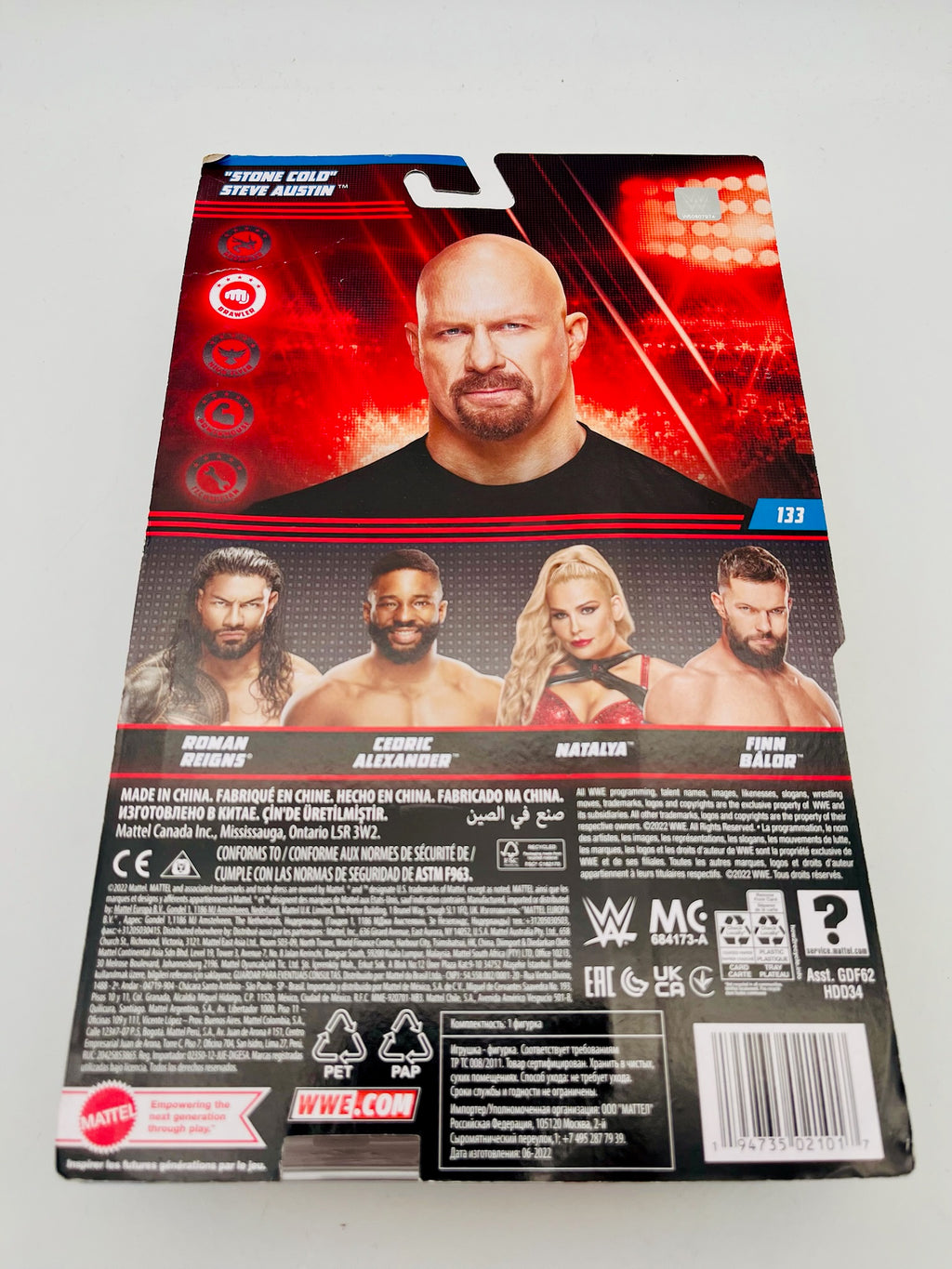 WWE Stone Cold Steve Austin Action Figur CIB | Serie #133