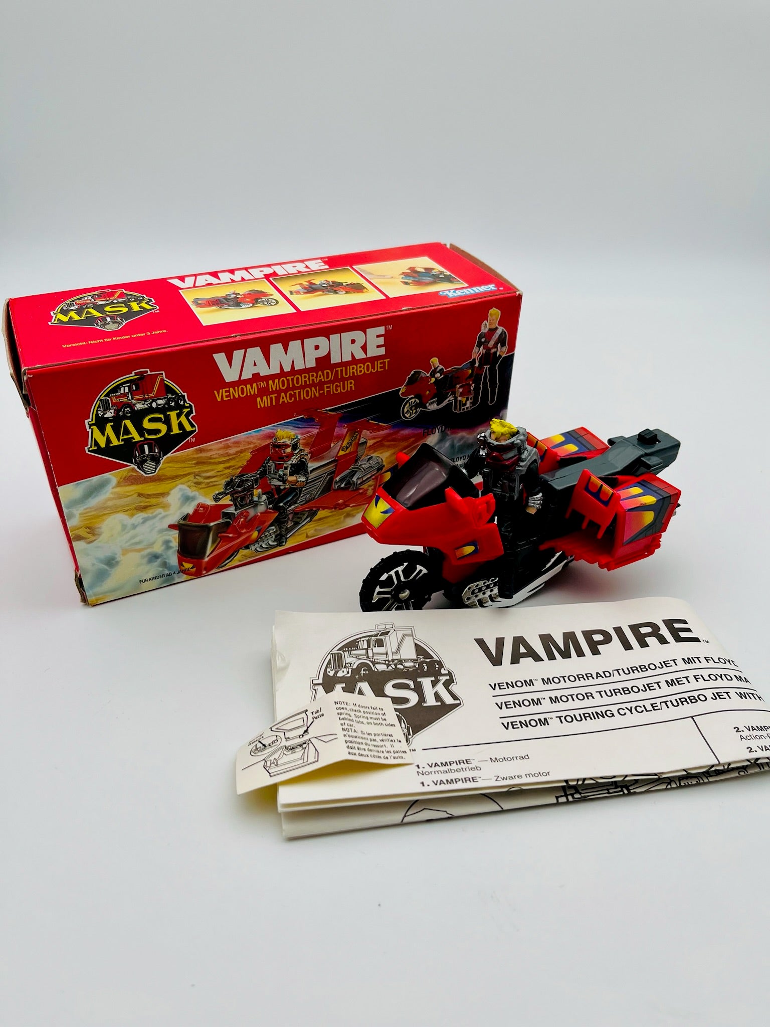 Kenner M.A.S.K. Vampire Venom Motorrad Turbojet mit Floyd Malloy Figur OVP