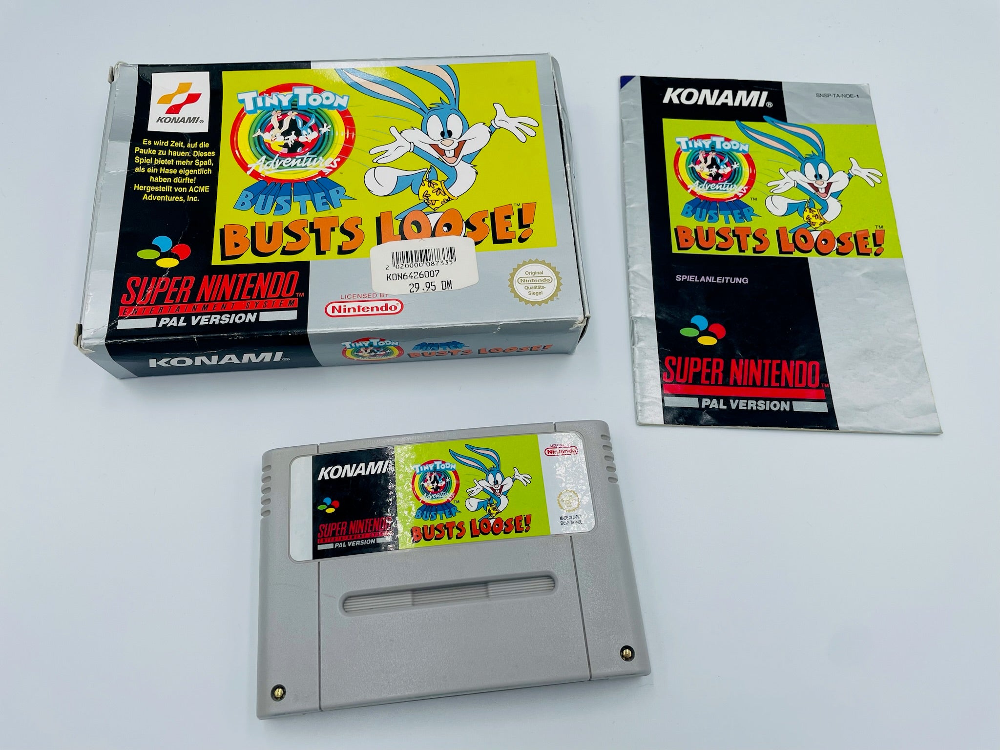 SNES |Tiny Toon Adventures Buster Busts Loose | OVP | CIB | PAL Version Konami