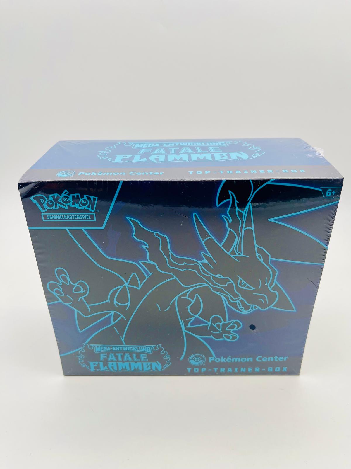 Pokémon TCG | Pokémon Center Top-Trainer-Box Mega-Entwicklung Fatale Flammen | OVP